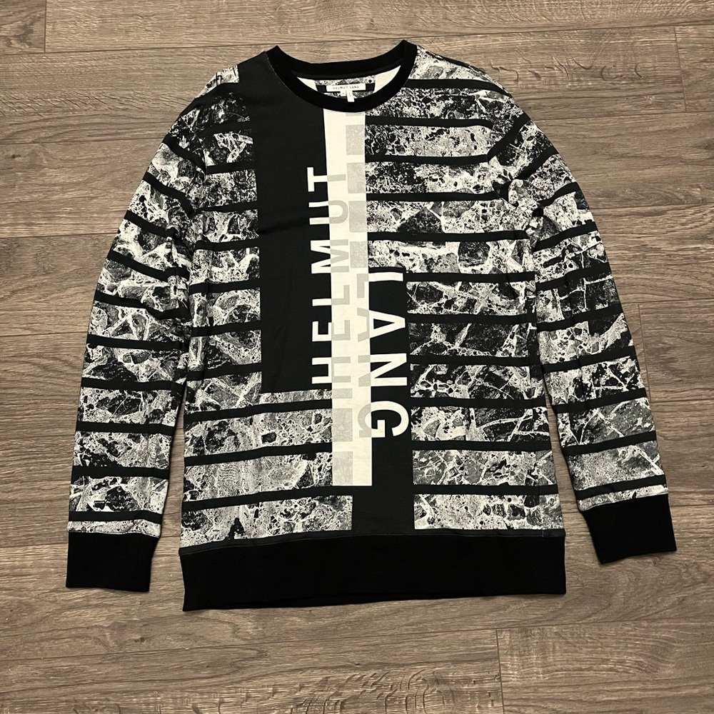 Helmut Lang Monochrome Striped Crewneck Sweater